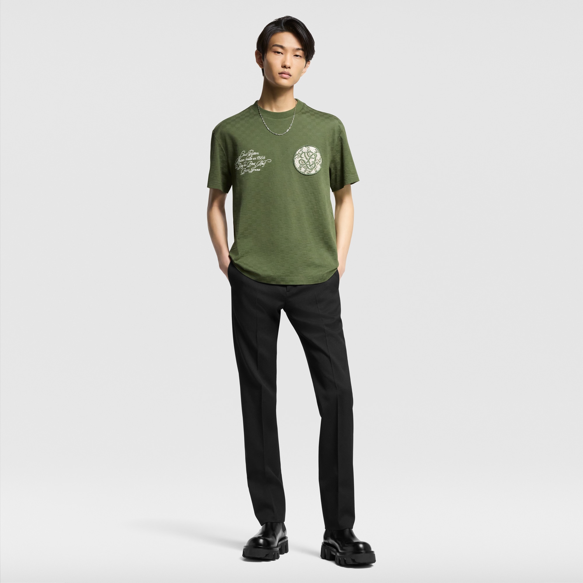 Damier Pique T-Shirt - } - 1AGKLM | LOUIS VUITTON